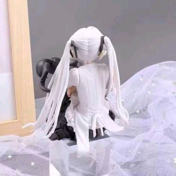 Anime manga silver hair girl bunny black pigtails kawaii figure stocking decor - Picture 4 of 8